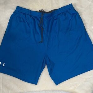 Under Armour Men’s Blue Athletic Shorts with Black Drawstring